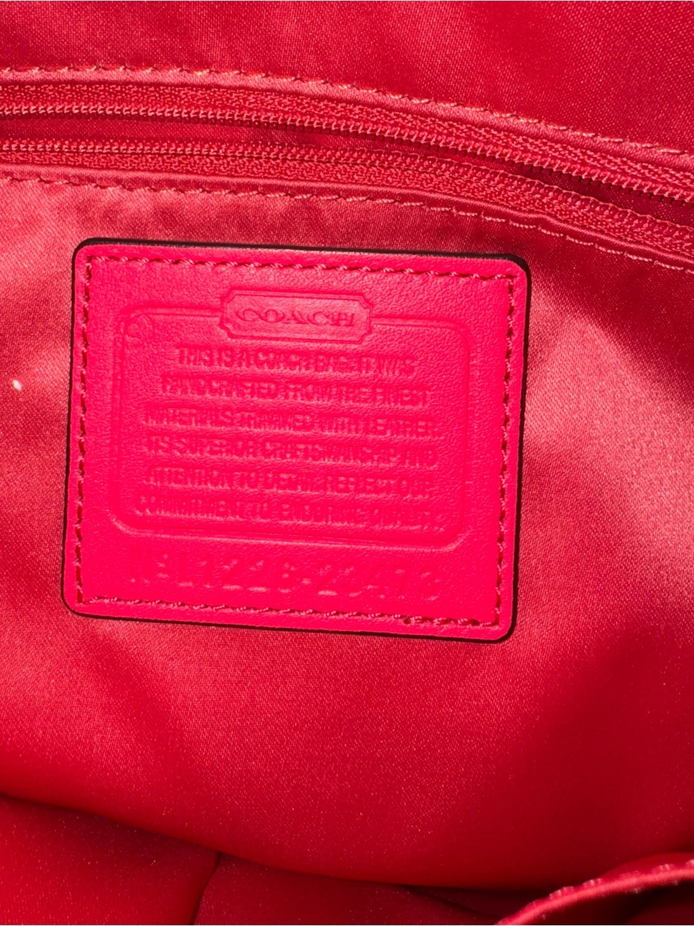 Coach Beige Signature Shoulder Bag with Hot Pink Trim Madison Line Collection - Picture 2 of 5